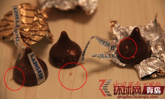 三顆好時巧克力全部生蟲 三顆好時巧克力全部生蟲